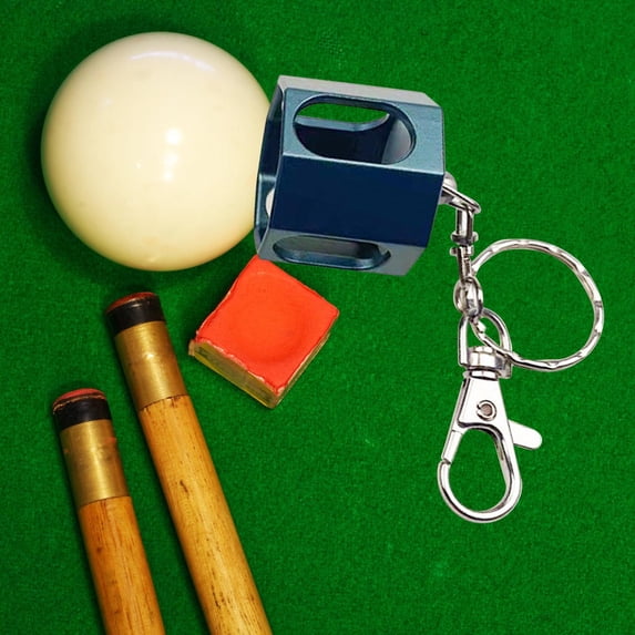 Pool Cue Chalk Holder Keychain Metal Lightweight Portable Chalk Storage Case Green