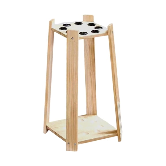 Pool Cue Rack Stick Holder Floor Stand Wooden Material Freestanding Design for Billiard Room Club Bar
