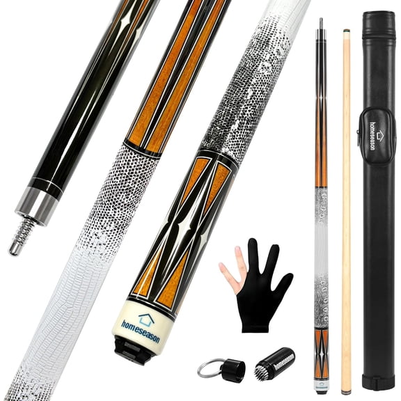 Pool Cue Stick 58" Billiard Cue Sticks with bag 3D Printed Grip Professional Low Deflection Pool Sticks Maple Wood Pool Sticks 13mm Tip - 20 OZ