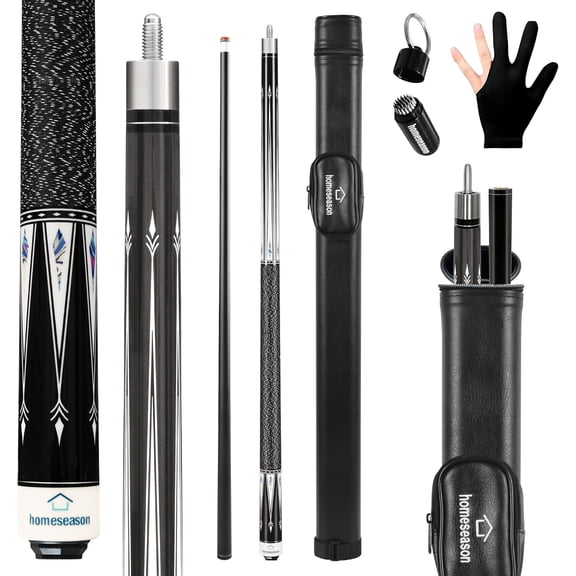 Pool Cue Stick 58" Billiard Sticks Nylon Thread Grip Professional Low Deflection