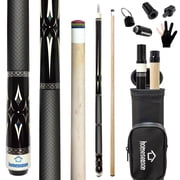 Pool Cue Stick 58" Canadian Maple Billiard Cue Sticks 19oz Professional Competition Low Deflection Pool Sticks with Cue Case 13mm Leather Tip