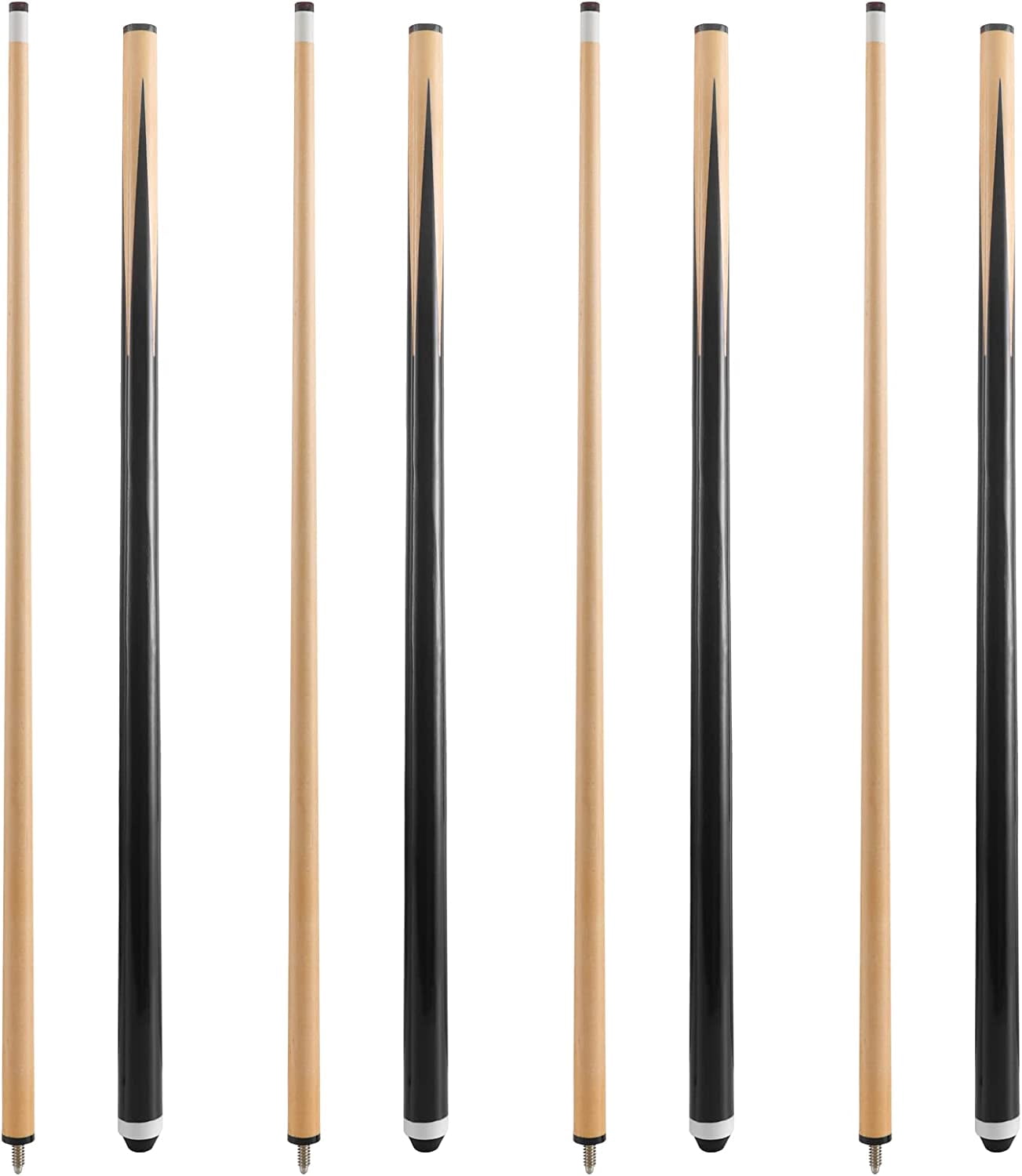 2-Pack 36 Inch Pool Cue Sticks - 11mm Fiber Leather Tip, Ash Wood, Short Billiard Cues For Kids, Beginners & Small Spaces, Includes 2 Cues