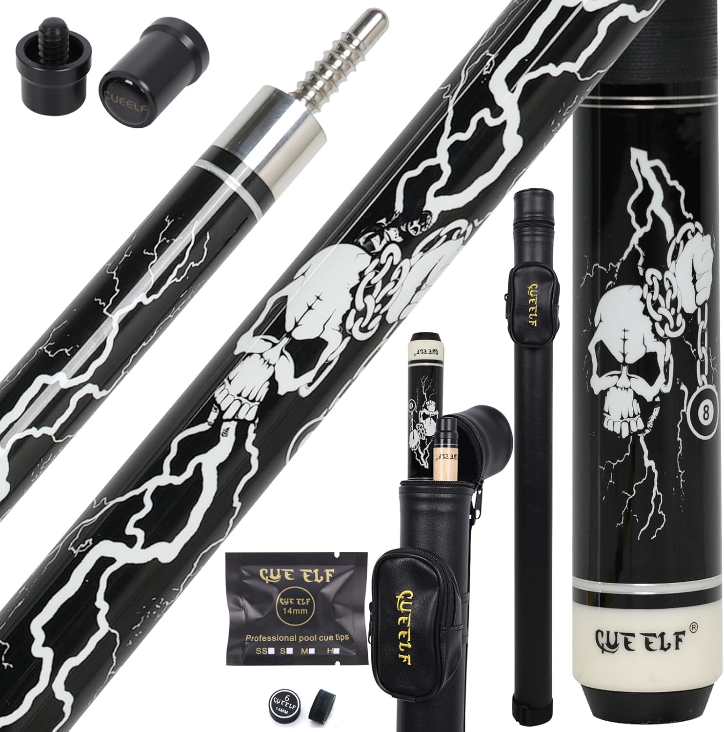 Pool Cue Stick Skull Professional Pool Stick Low Deflection Shaft 13mm