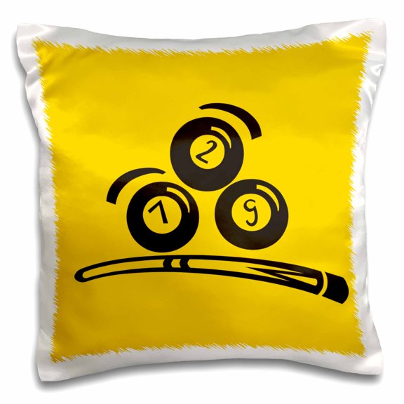 3dRose, Pool Cue and Balls, 16x16 inch Pillow Case