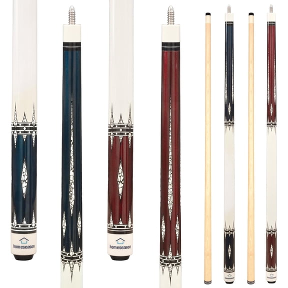 Pool Cues 58 inch Pool Cue Stick with 13mm Fiber Leather tip 20oz 4-Colors for Beginner, Commercial and Home