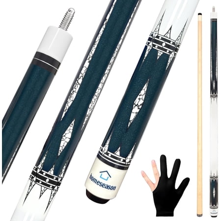 Pool Cues 58 inch Pool Cue Stick with 13mm Fiber Leather tip 20oz 4-Colors for Beginner, Commercial and Home