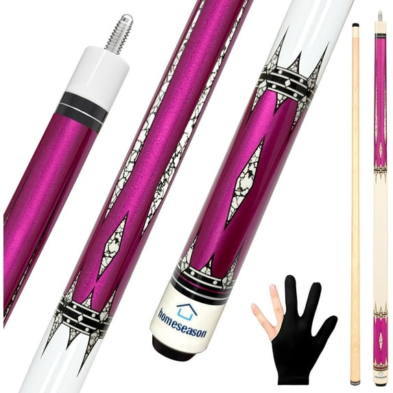 Pool Cues 58 inch Pool Cue Stick with 13mm Fiber Leather tip 20oz 4-Colors for Beginner, Commercial and Home