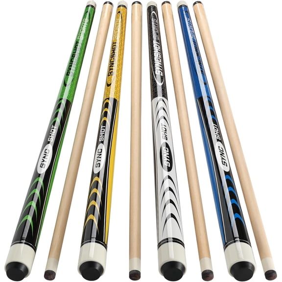 Pool Cues Set of 5/4/1, Sticks for Adults 58 48 Inch 15 18 19 20 21Oz Maple Wood Billiards Cue Sticks, 5 Professional Billiard Players Bars Home Hall Table Sport