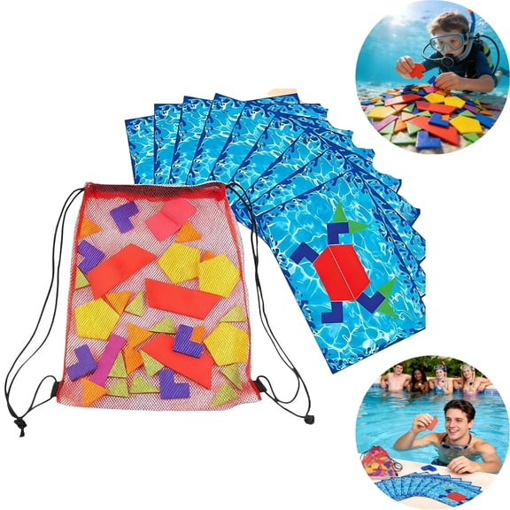 Pool Diving Game, Underwater Puzzle Pool Toy, Dive & Collect Swimming Puzzle Game with Colorful Blocks, Summer Pool Party Challenge for Family, Friend