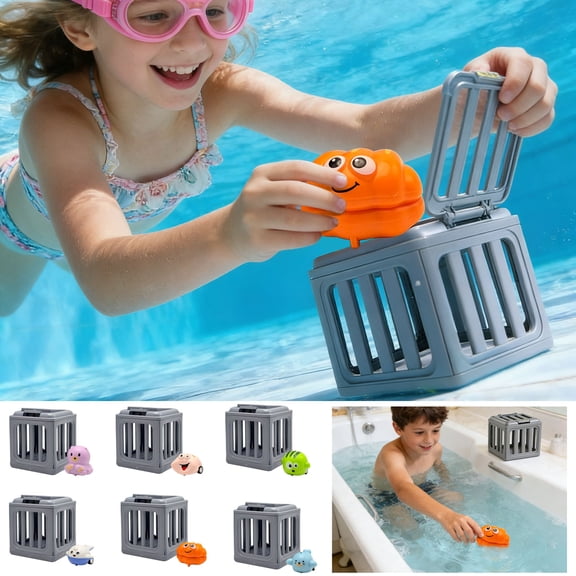 Pool Diving Toy Set Floating Animal Bath Water Game Educational Kids Swimming Training Retrieval Toy Summer Outdoor Beach Pool Party Interactive Water Play Toy Gift Set