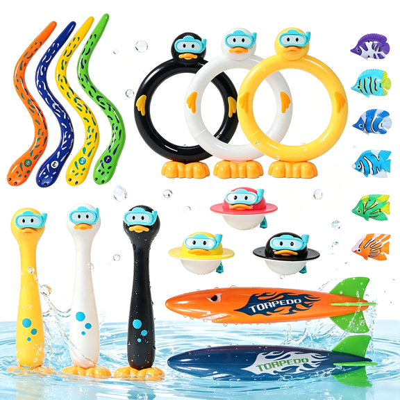 Pool Diving Toys Set & Water Toys Underwater Pool Games Stuff Swimming Pool Toys, 21 Pack