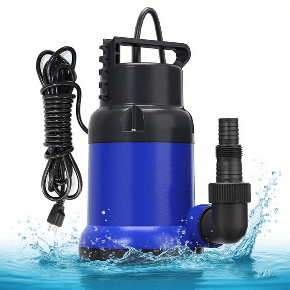 Pool Draining Submersible Sump Pump 1/3HP 5400GPH, Portable High Flow Electric Transfer Pump for Hot Tub Water Replacement & Standing Water Pumping