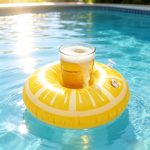 Pool Drink Floaties, Doughnut Inflatable Drink Holders Floating Cup Holders Drink Floats for Pool Party