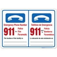 thumbnail image 1 of Pool Emergency Phone Number Sign, Bilingual English Spanish,, 1 of 1