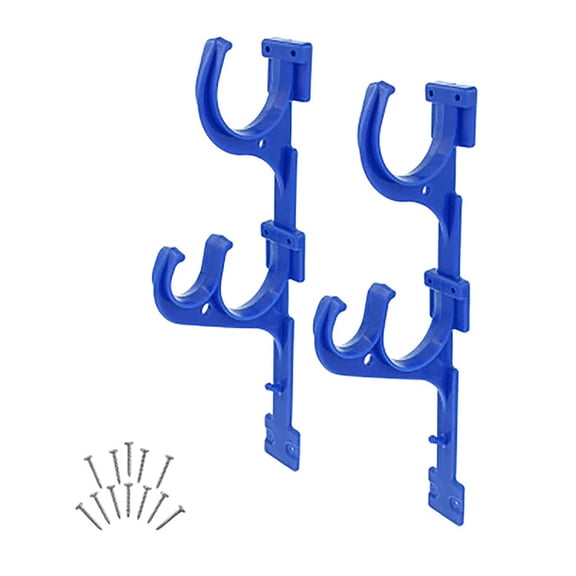 Pool Equipment Drying Hooks, Heavy Duty Plastic Storage Hooks for Hanging Pool Accessories, Skimmer Nets, and Hoses, Wall Mount or Rack Install