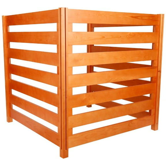 Pool Equipment Enclosure 36" W x 36" H, 3 - Panel Yellow Wooden Fence for Air Conditioner, Backyard, Garden, Outdoor Spaces Use