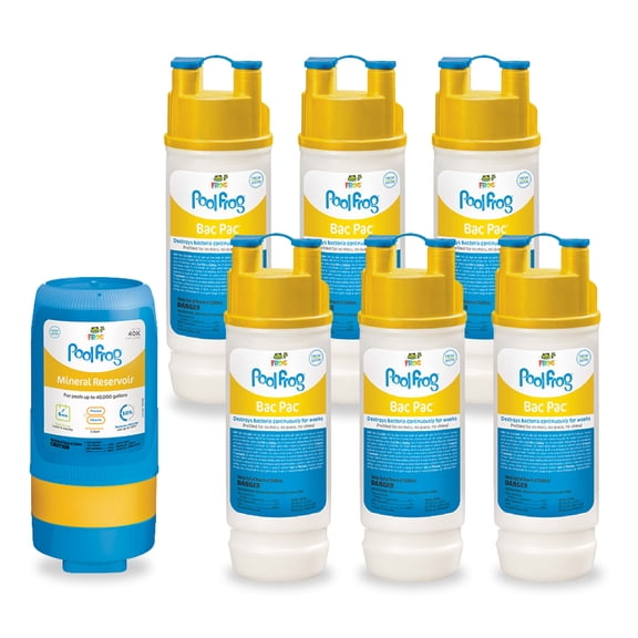 FROG Pool Mineral Reservoir Series 5400 Replacement with 3 Bac Pac Replacements - Pool Cleaner & Sanitizer for Easy Maintenance - Up to 40,000 Gallons - Mineral Reservoir 5400 and 6 Bac Pacs