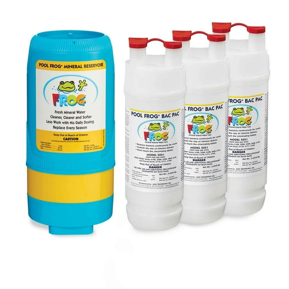Pool FROG Model 5400 Mineral Reservoir + 3 Chlorine Bac Pacs, Mineral and Chlorine Replacement Cartridges for Pool FROG Model 5400