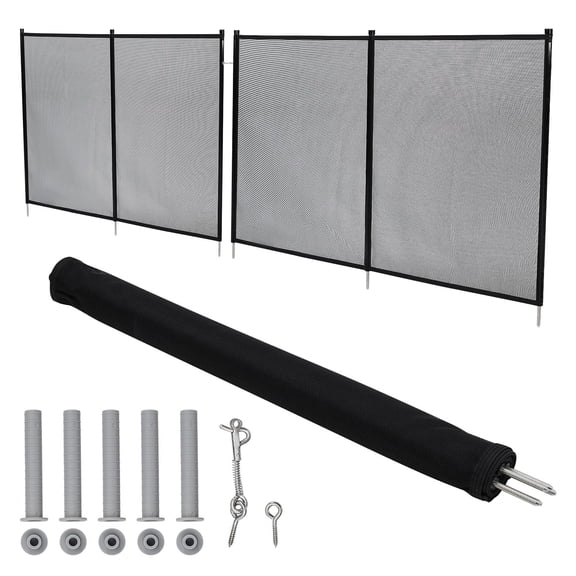 Pool Fence 4Ft x 12Ft, 320GSM Mesh Swimming Pool Safety Fence with Stainless Steel Frame for Inground Above Ground Pools, Heavy Duty In Ground Outdoor Backyard Garden Protection Gate