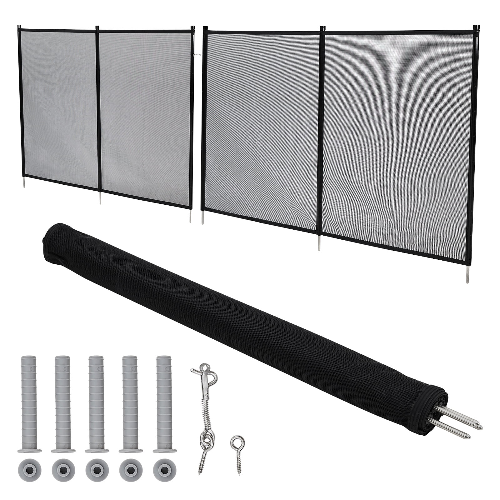 Pool Fence 4Ft x 12Ft, 320GSM Mesh with Stainless Steel Frame for Inground/Above Ground Pools, Swimming Pool Fence for Backyard Garden Pool Safety