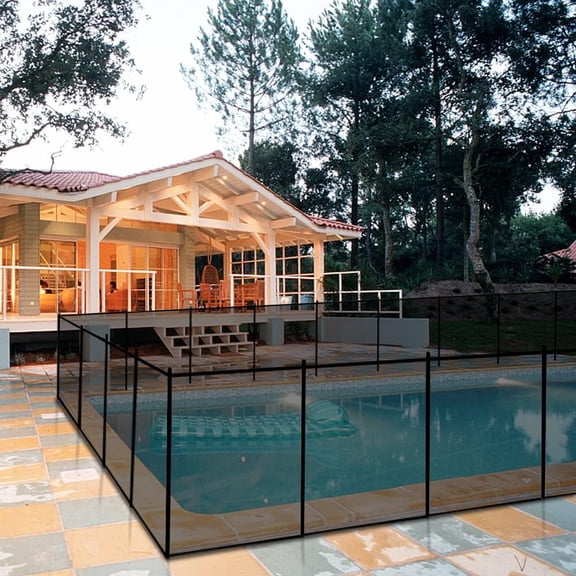 Pool Fence 4Ft x 12Ft Swimming Pool Fences for Inground Pool,Pool Fencing, Black (4'x12')
