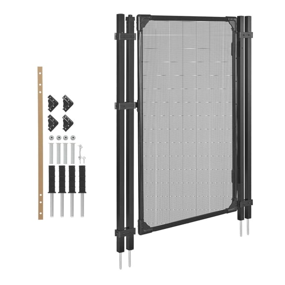 Pool Fence Gate 4 x 2.5 ft, Inground Swimming Pool Gate, Self-Closing Latch, Outdoor Security Fence Door Kit, Black