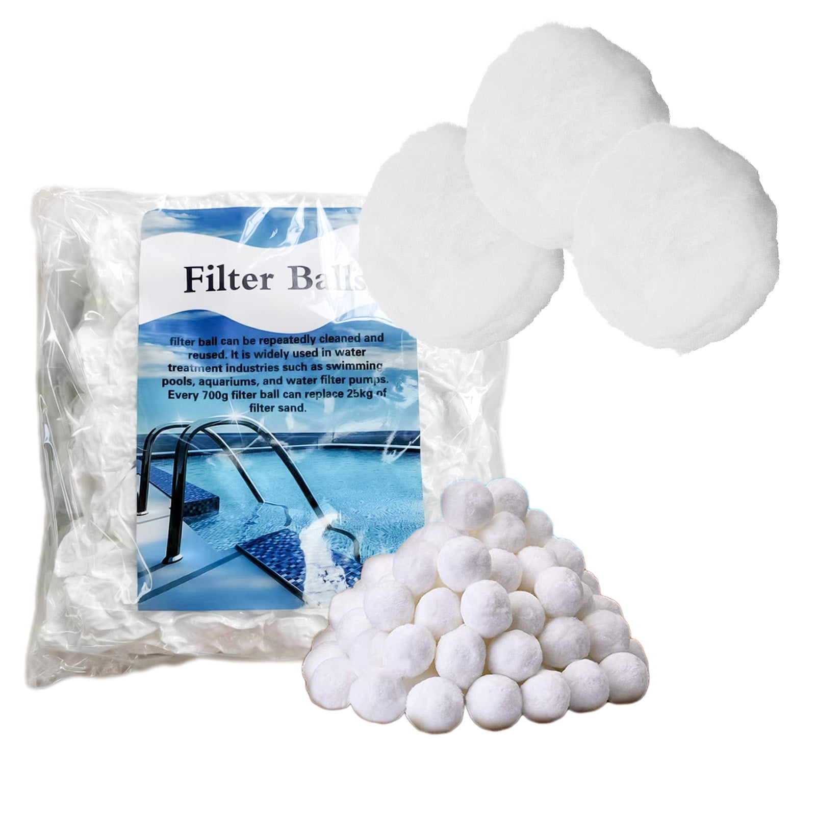 Pool Filter Balls 40 Pcs White Efficient Swim Pool Filter Sand ...