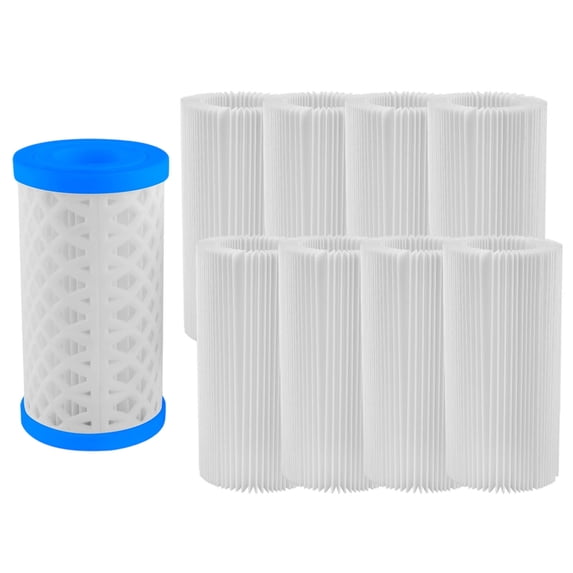 Pool Filter Cartridge Type B 8-Pack • Swimming Pool Pump Filter Replacement with PVC Cover • Reusable High Filtration Removes Hair Leaves Sediment S