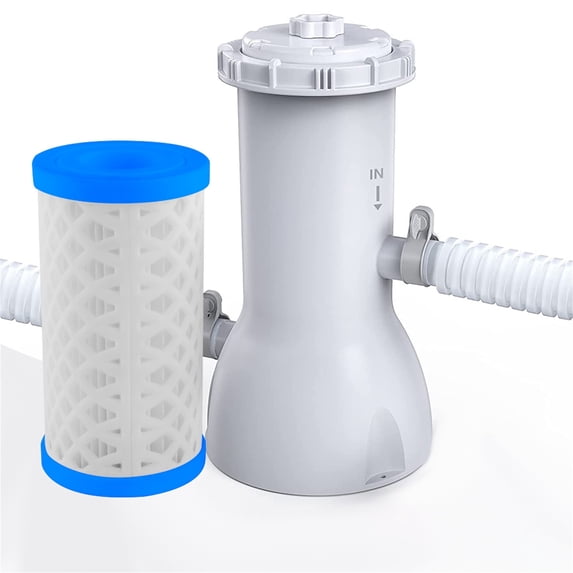 Pool Filter Cartridge Type B | Reusable Swimming Pool Pump Filter | PVC Cover | Detachable Design | Removes Hair, Sand, Leaves, Debris | 8-Pack | Fits 5.7in x 9.9in Models | Fine Filtration