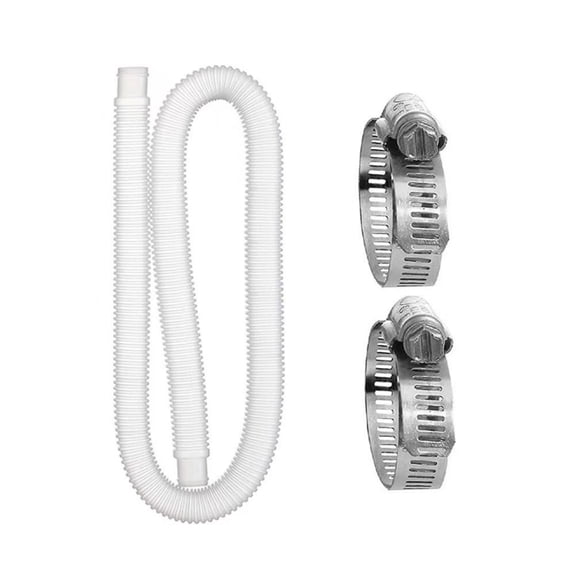 Pool Filter Hose,Pool Hoses for Above Ground Pools,Swimming Replacement Pool Hoses Long Filter Pump Hose with 2 Metal Clamps 1.26 Pool Hose