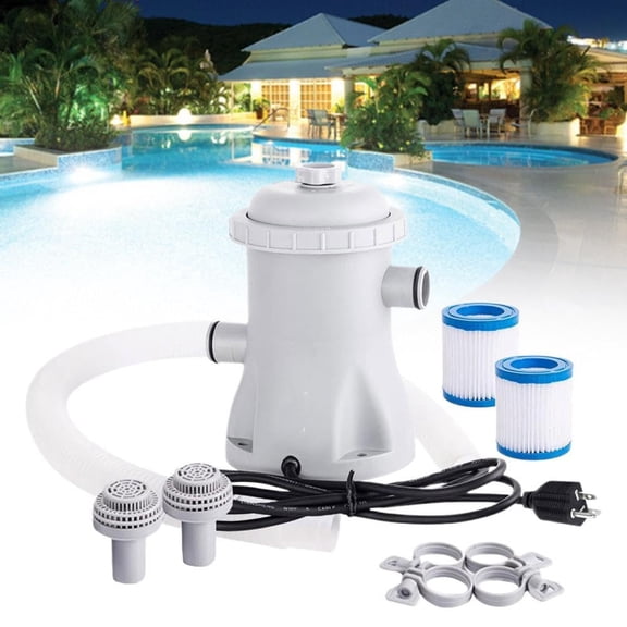 Pool Filter Pump, 800 GPH Pool Filter Pump for Above Ground Pools, Powerful Circulation System with Filter Cartridge, Electric Pool Water Pump with Hoses Kit