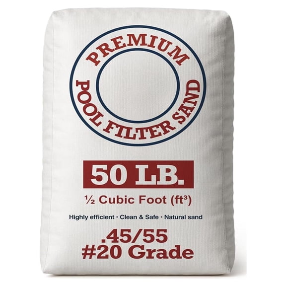 Pool Filter Sand - 20 Grade Silica Sand for Pool Filters, 50lb Bag