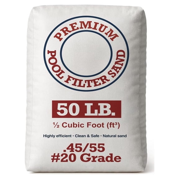 Pool Filter Sand - 20 Grade Silica Sand for Pool Filters, 50lb Bag