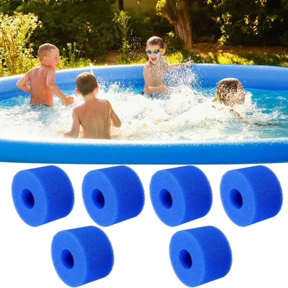 Pool Filter Sponge,Reusable Washable Blue Filter Foam for Swimming Pool Pump System Filtration,Flexible Polyurethane Sponge Column for Pool Bathtub Fish Tank Water Cleaning Maintenance-Free Size