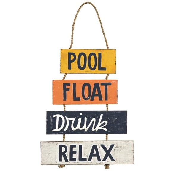 Pool Float Drink Relax - Wall Decor - Hand Painted
