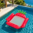 thumbnail image 1 of Pool Float,Ergonomic Inflatable Water Mattress With Built In Headrest Cup Holders And Side Storage Pockets,Foldable Heavy Duty Floating Lounge For Adult Beach Pool Leisure(Red), 1 of 8