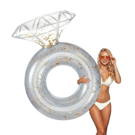 Koorium Inflatable Pool Ring Float Diamond Ring for Adults, Supports 265 lbs,36 Inch