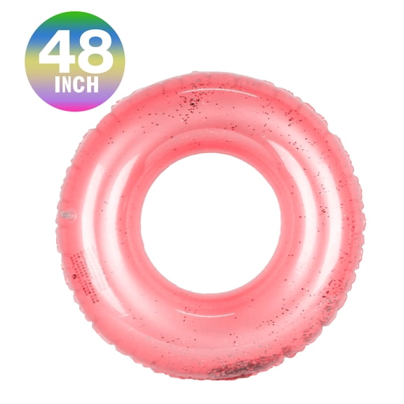 Pool Float Inflatable Floaties Glitter Sequin Pool Tube Swim Rings Pool Toys Summer Beach Toys for Adults Teenagers Girls Kids 
