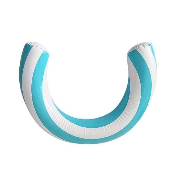 Pool Float Noodle U-Shaped Striped Blue Inflatable Pool Float 30 X 27 X 22 Inch Summer Pool Accessory for Outdoor Water Activities