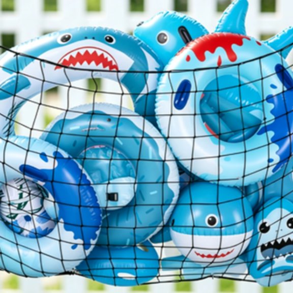 Pool Float Storage Mesh Net Extra Large Inflatable Toy Organizer with Metal Screw Hook Breathable Heavy Duty Wall Hanging Storage Bag for Swimming Pool Beach Outdoor Backyard