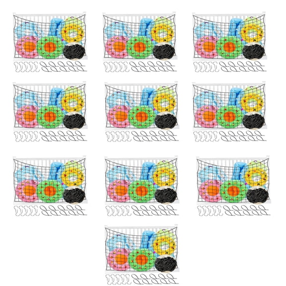 10 Pcs Pool Float Storage Net, Large Capacity Mesh Organizer for Floats and Water Toys, Black, 71 x 41 Inch