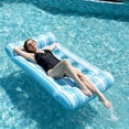 thumbnail image 1 of Pool Float,Water Lounger,Inflatable Floating Mat With Headrest,Portable Air Mattress For Pool Beach And Water Relaxation, 1 of 9