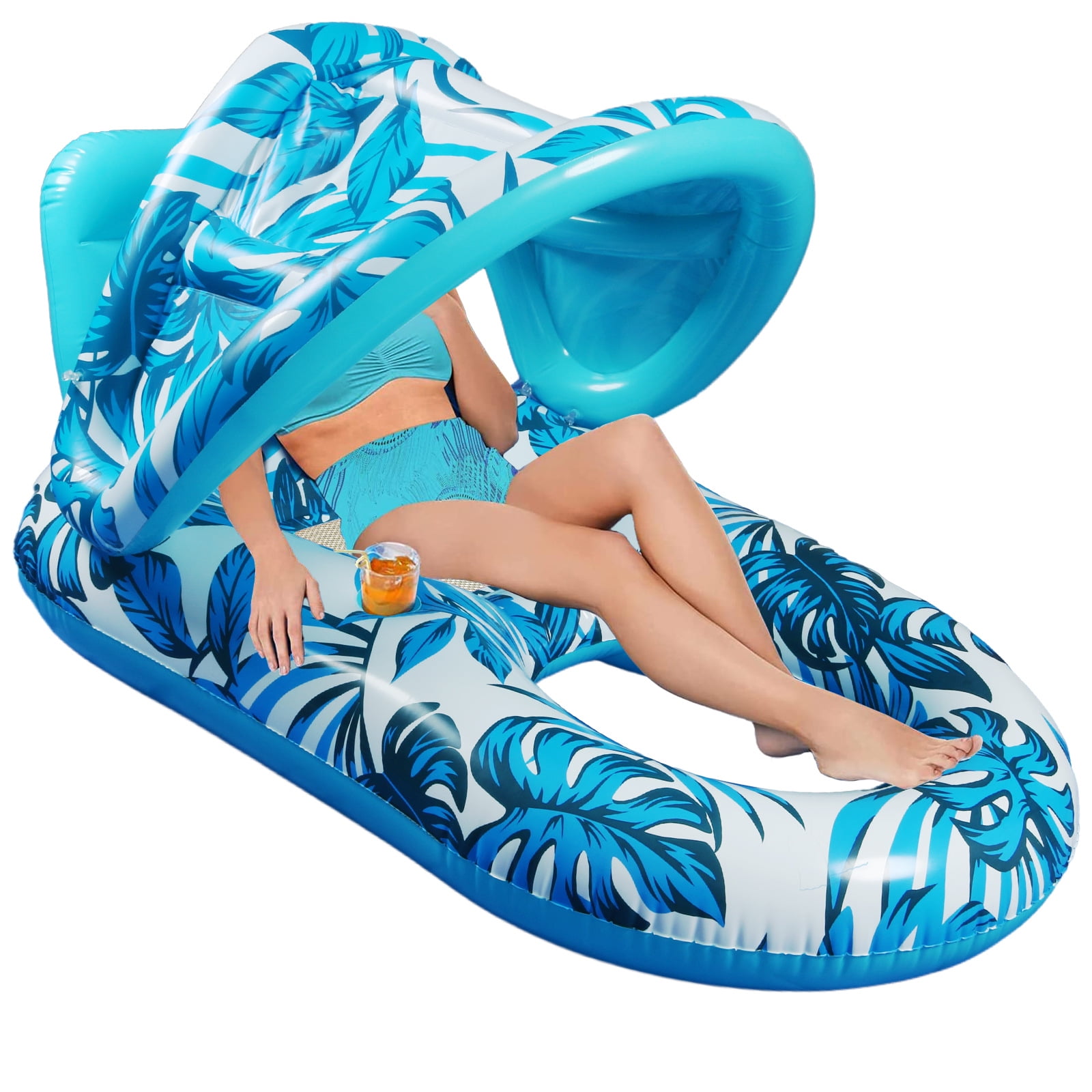 Pool Float with Canopy, Extra Large Pool Floats Adult Heavy Duty, Pool