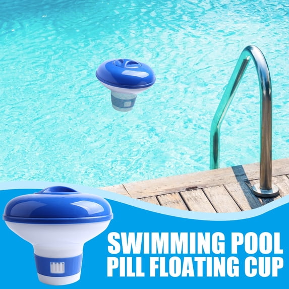 Pool Floating Tablet Dispenser,Chlorine & Bromine Compatible,Twist-Lock Lid & Adjustable Ring,Heavy-Duty Plastic Construction,Ideal for Pools,Fountains & Small Ponds