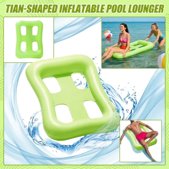 Pool Floats - 120cm Inflatable Floating Raft Chair, Water Pool Lounge Chair, Heavy-Duty Buoyancy Lounger | Portable Drifting Bed for Beach Lake River Backyard Party Gathering Garden Camping