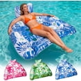 thumbnail image 1 of Pool Floats, 3 Packs Inflatable Pool Float Chairs for Adults, Quick Inflation Pool Raft with Armrests & Cupholders for Summer Fun (Pink), 1 of 10