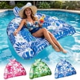 thumbnail image 1 of Pool Floats, 3 Packs Inflatable Pool Float Chairs for Adults, Summer Essential Pool Float with Dual Cupholders for Hot Days (Blue), 1 of 11