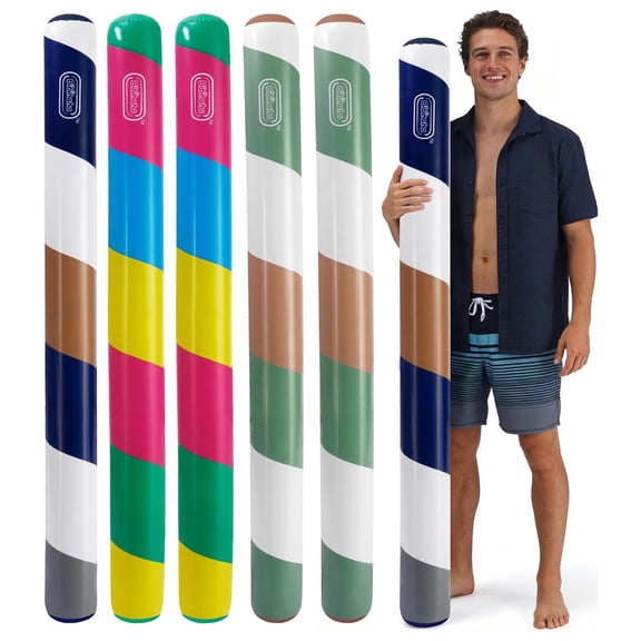 Pool Floats Adult Heavy Duty, 1 Pack Inflatable Pool Noodles 61 Inch, Jumbo Blow up Pool Noodle for Adults & Kids, Swim Noodle for Swimming Pool, Lake, Beach, Travel and Vacation(Random color)