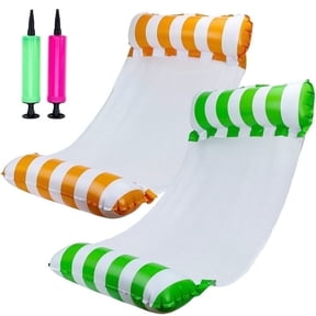 Pool Floats Adult Heavy Duty Inflatable Floating Toys 51.2 x 27.6 in 2 Count Orange and Green