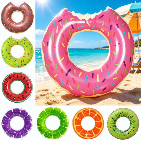 Pool Floats Adults, Donut Pool Float - Donut Tube & Ring for Beach & Pool, Summer Essentials, Pink